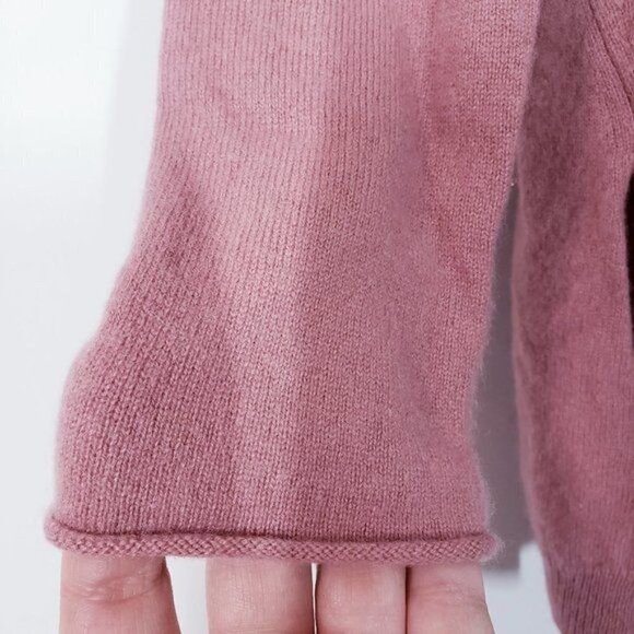 Mark Adam New York 100% Cashmere Split Side Sweater Ribbed Drop Shoulder 38 US 8 - Picture 5 of 12